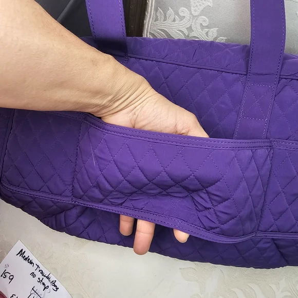 Vera Bradley Elderberry Purple Microfiber Carry On Tote Weekender Travel Bag - Picture 3 of 9